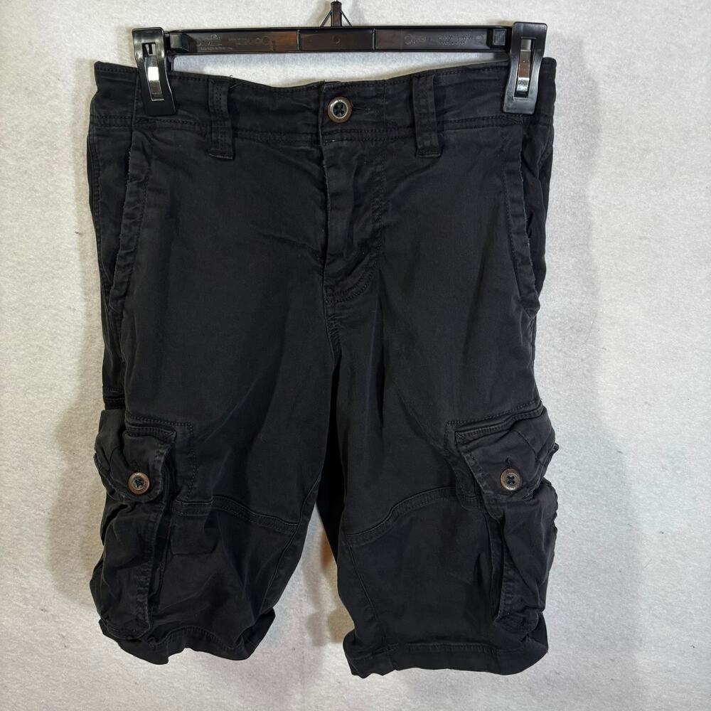 American Eagle Extreme Flex Longer Length Black Cargo  Shorts Men's  Size 26